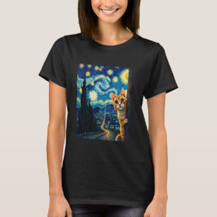 Katzenliebhaber Van Gogh Inspirierte Kunst Malerei T-Shirt
