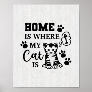 Katzenliebhaber Zuhause ist wo meine Katze ist Poster