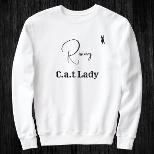 Katzenliebhaberin Cat Mom Weiß und Schwarz Skript  Sweatshirt