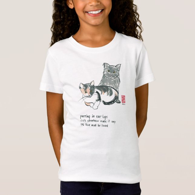 Katzenliebhabert-stück mit angepasstem Mädchen des T-Shirt (Vorderseite)