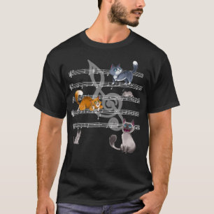 Katzenlied mit Musiknote T-Shirt