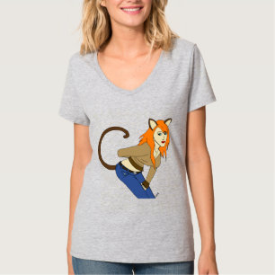 Katzenmädchen-T-Shirt T-Shirt