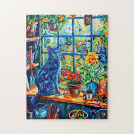 Katzenmalerei auf dem Gartenhaus