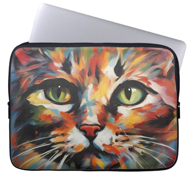 Katzenmalerei Laptopschutzhülle (Vorderseite)