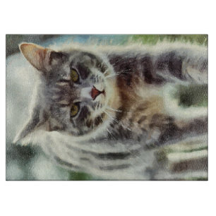 Katzenmalerei Schneidebrett