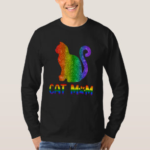 KatzenMama Farbenfrohe Regenbogenhaut Pride Cat Ma T-Shirt