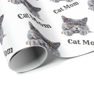 Katzenmama-Geschenkpapier British Shorthair Einwic Geschenkpapier