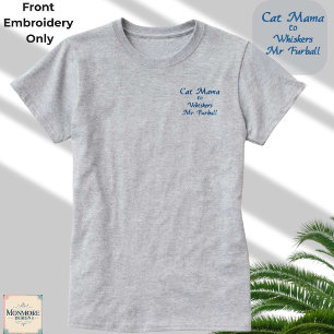 Katzenmama Stickerei T-Shirt