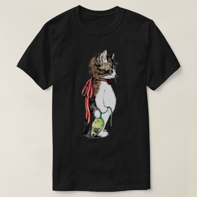 Katzenmaus lustiger Liebhaber von Kätzchen T-Shirt (Design vorne)