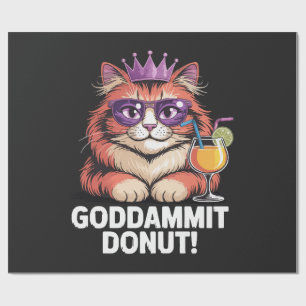 Katzenmeme Damen Donut Prinzessin Geschenkpapier