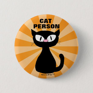 KATZENMENSCH Katzenliebhaber Cartoon-Katze rund Button