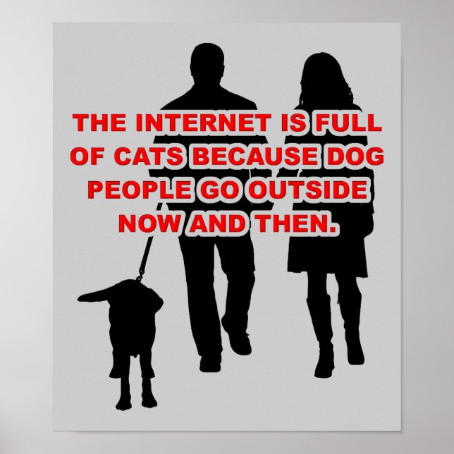 Katzenmenschen gegen Hunde Leute Funny Poster Sign (Vorne)