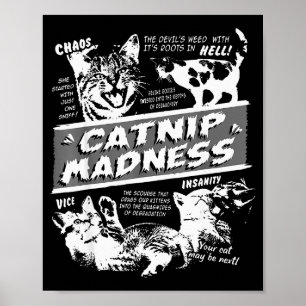 Katzenminze Wahnsinn Süße Katze Lustige Katze Haus Poster
