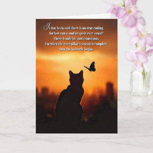 Katzenmitgefühl mit Silhouette von Katze und Schme Karte
