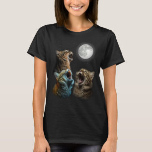 Katzenmond drei Katzen, die sich auf Mondkatzen ei T-Shirt
