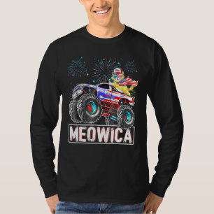Katzenmonster-Reitwagen Amerikanische Flagge Plus  T-Shirt