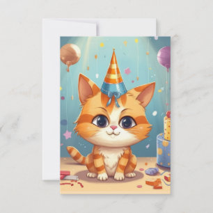 Katzenmotiv-Design getigerte Katze süß Dankeskarte