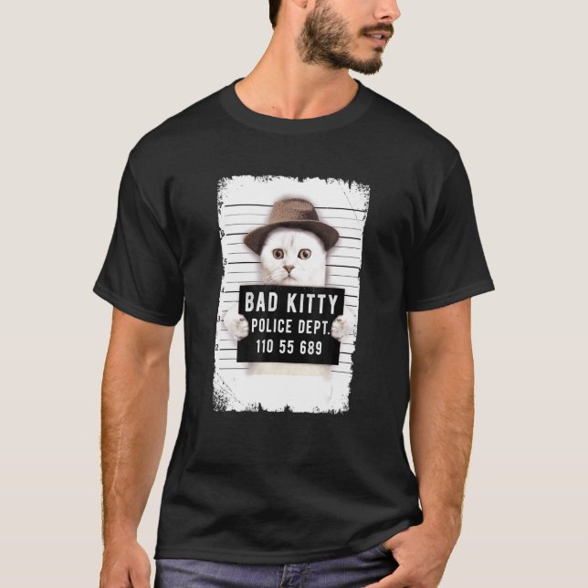 Katzenmugshot T-Shirt (Vorderseite)