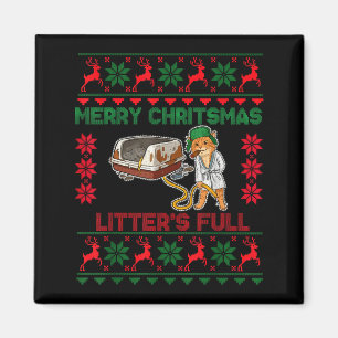 Katzenmüll voll Weihnachten Lustige Katzenliebhabe Magnet