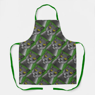 Katzenmuster All-Over Print Schürze, Mittel Schürze
