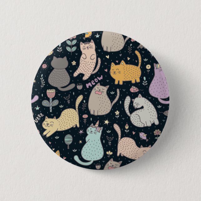 Katzenmuster Button (Vorderseite)