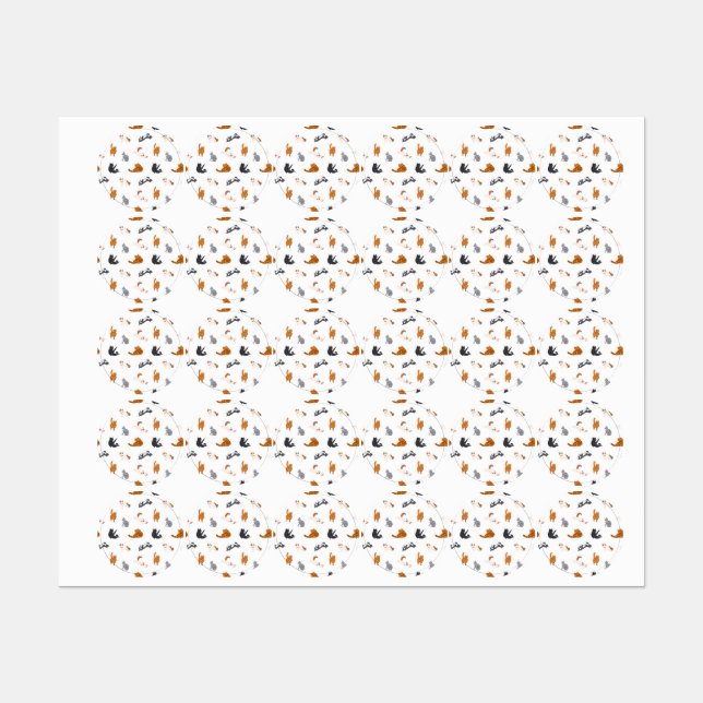 Katzenmuster Etiketten (Blatt)