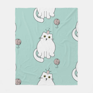 Katzenmuster Fleecedecke
