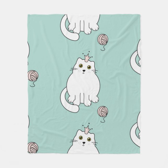 Katzenmuster Fleecedecke (Vorderseite)