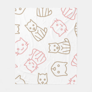 Katzenmuster Fleecedecke
