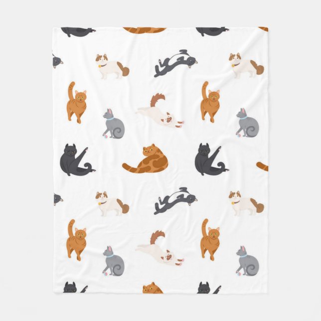 Katzenmuster Fleecedecke (Vorderseite)