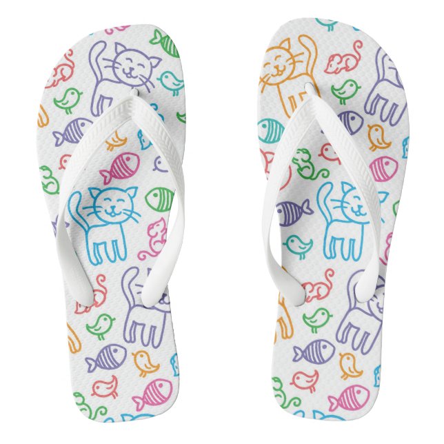 Katzenmuster Flip Flops (Fußbett)
