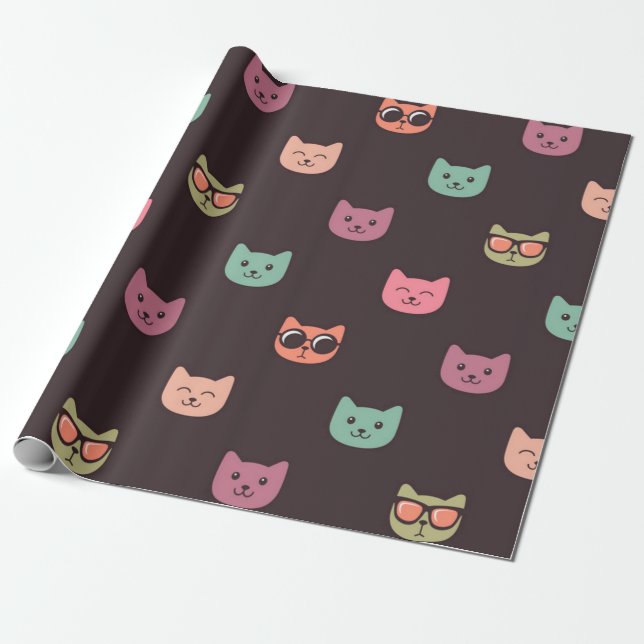 Katzenmuster Geschenkpapier (Ungerollt)