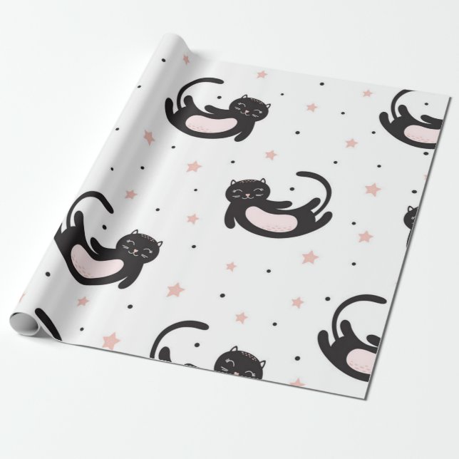 Katzenmuster Geschenkpapier (Ungerollt)
