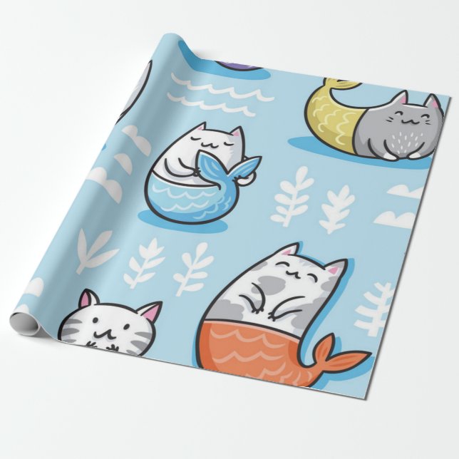 Katzenmuster Geschenkpapier (Ungerollt)