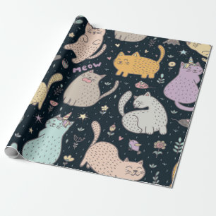 Katzenmuster Geschenkpapier