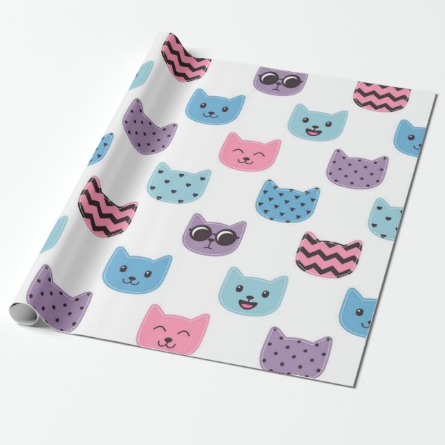 Katzenmuster Geschenkpapier (Ungerollt)