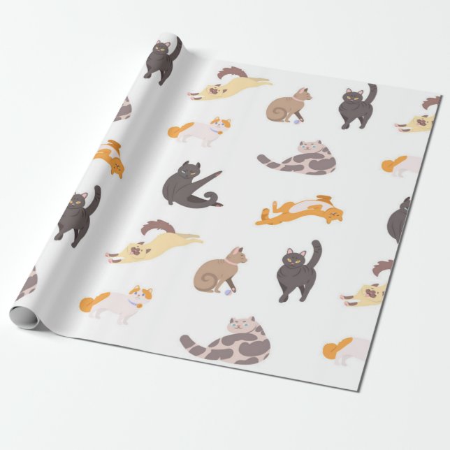 Katzenmuster Geschenkpapier (Ungerollt)