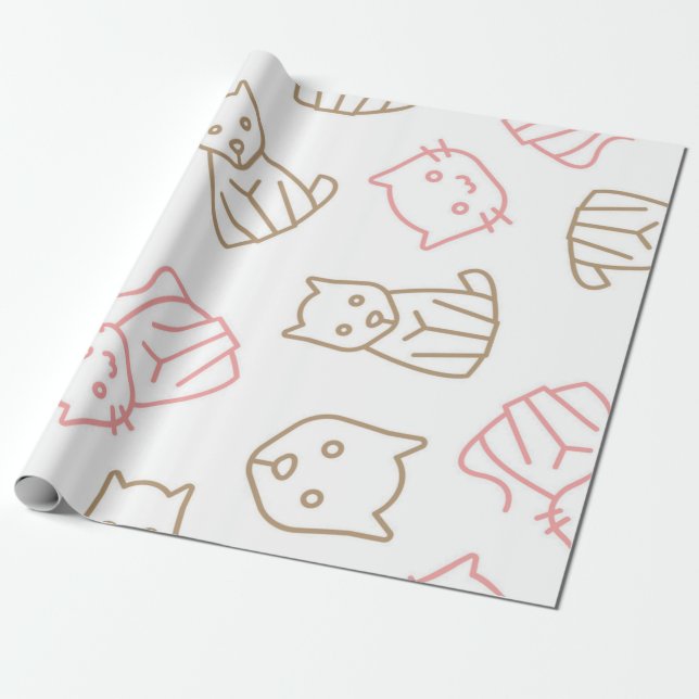 Katzenmuster Geschenkpapier (Ungerollt)