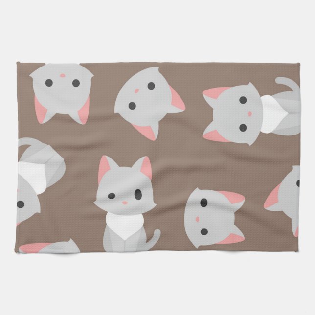 Katzenmuster Geschirrtuch (Horizontal)