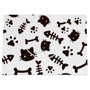 Katzenmuster Große Geschenktüte