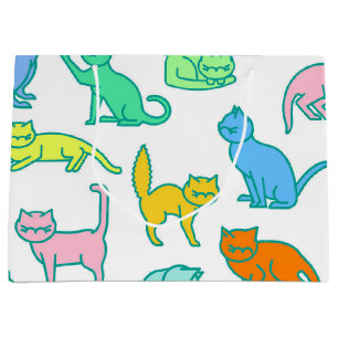Katzenmuster Große Geschenktüte