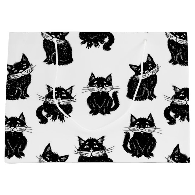 Katzenmuster Große Geschenktüte (Vorderseite)