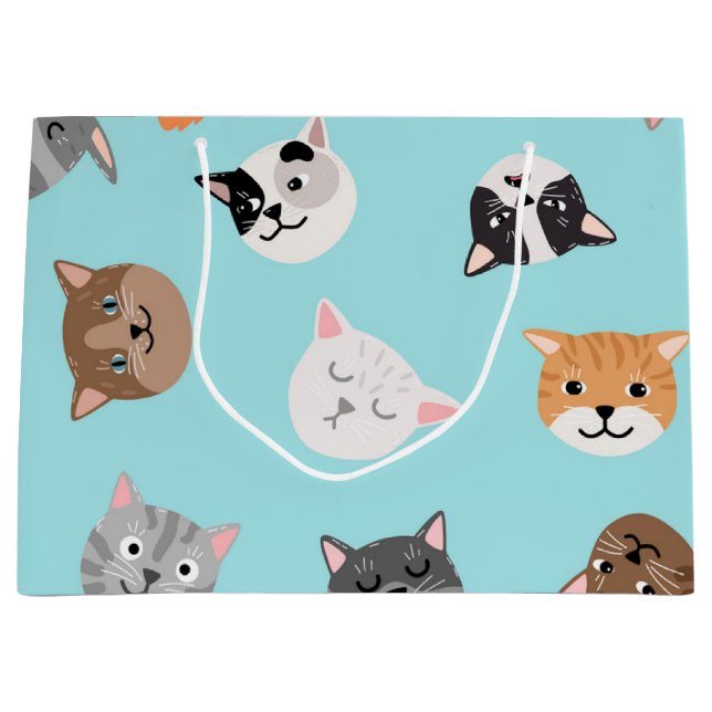 Katzenmuster Große Geschenktüte (Vorderseite)