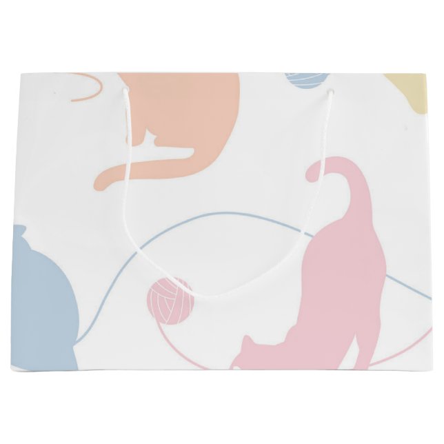 Katzenmuster Große Geschenktüte (Vorderseite)