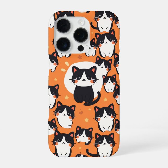 Katzenmuster iPhone 16 Pro Hülle (Rückseite)