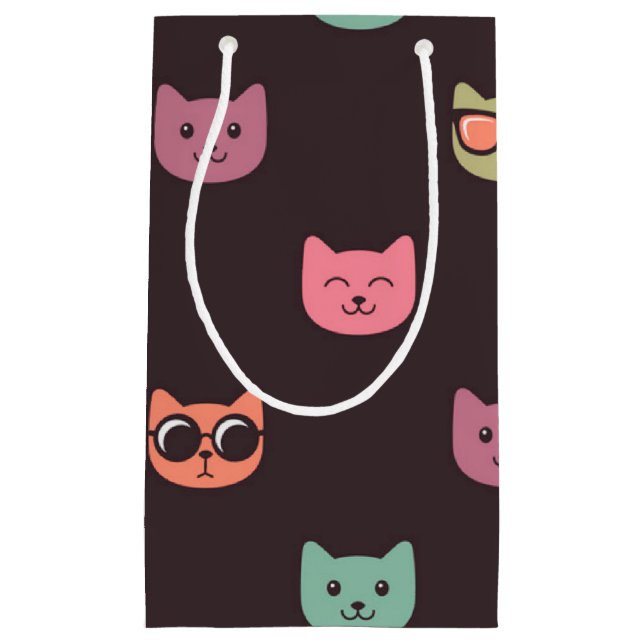 Katzenmuster Kleine Geschenktüte (Vorderseite)