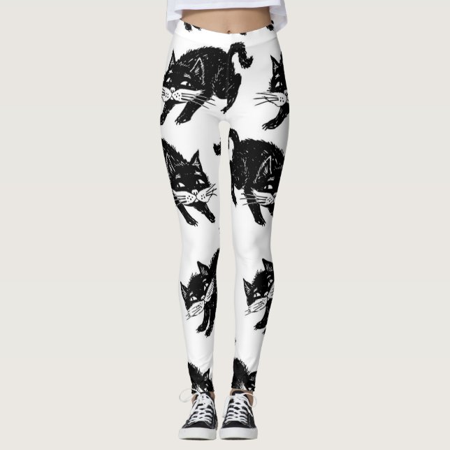 Katzenmuster Leggings (Vorderseite)