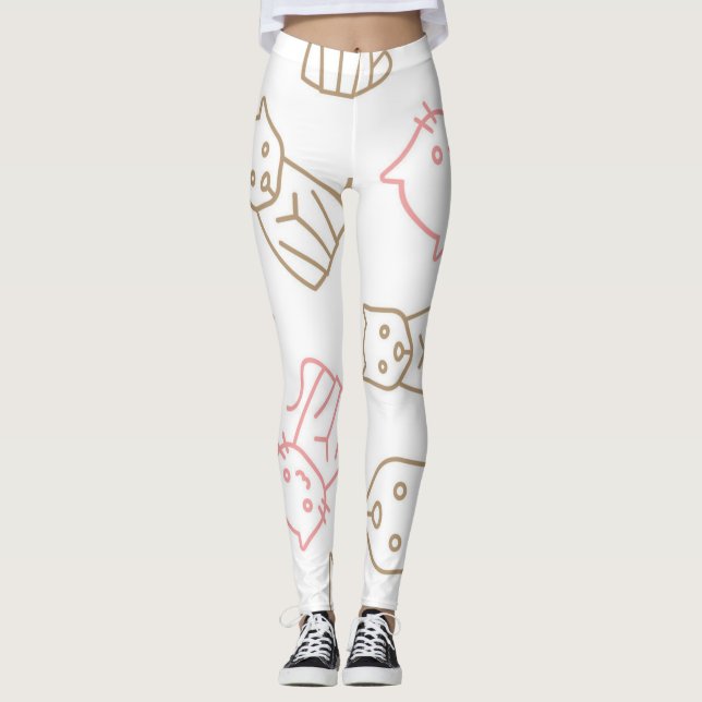 Katzenmuster Leggings (Vorderseite)