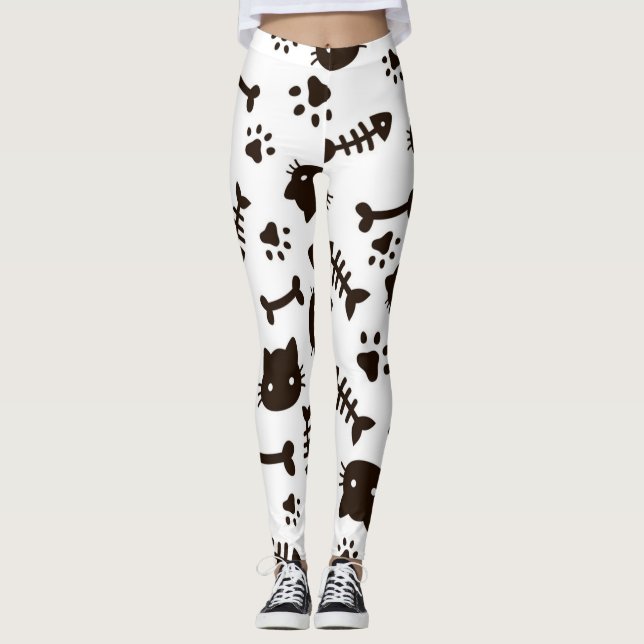 Katzenmuster Leggings (Vorderseite)