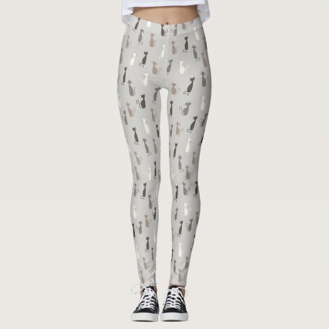 Katzenmuster Leggings (Vorderseite)